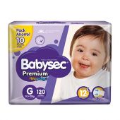 PAÑALES BABYSEC PREMIUM G 120 UNIDADES