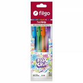 Bolígrafos Retráctil Filgo Fastgrip 4 Unidades