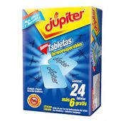 TABLETAS TERMOEVAPORABLES JUPITER 24+6 UNIDADES.