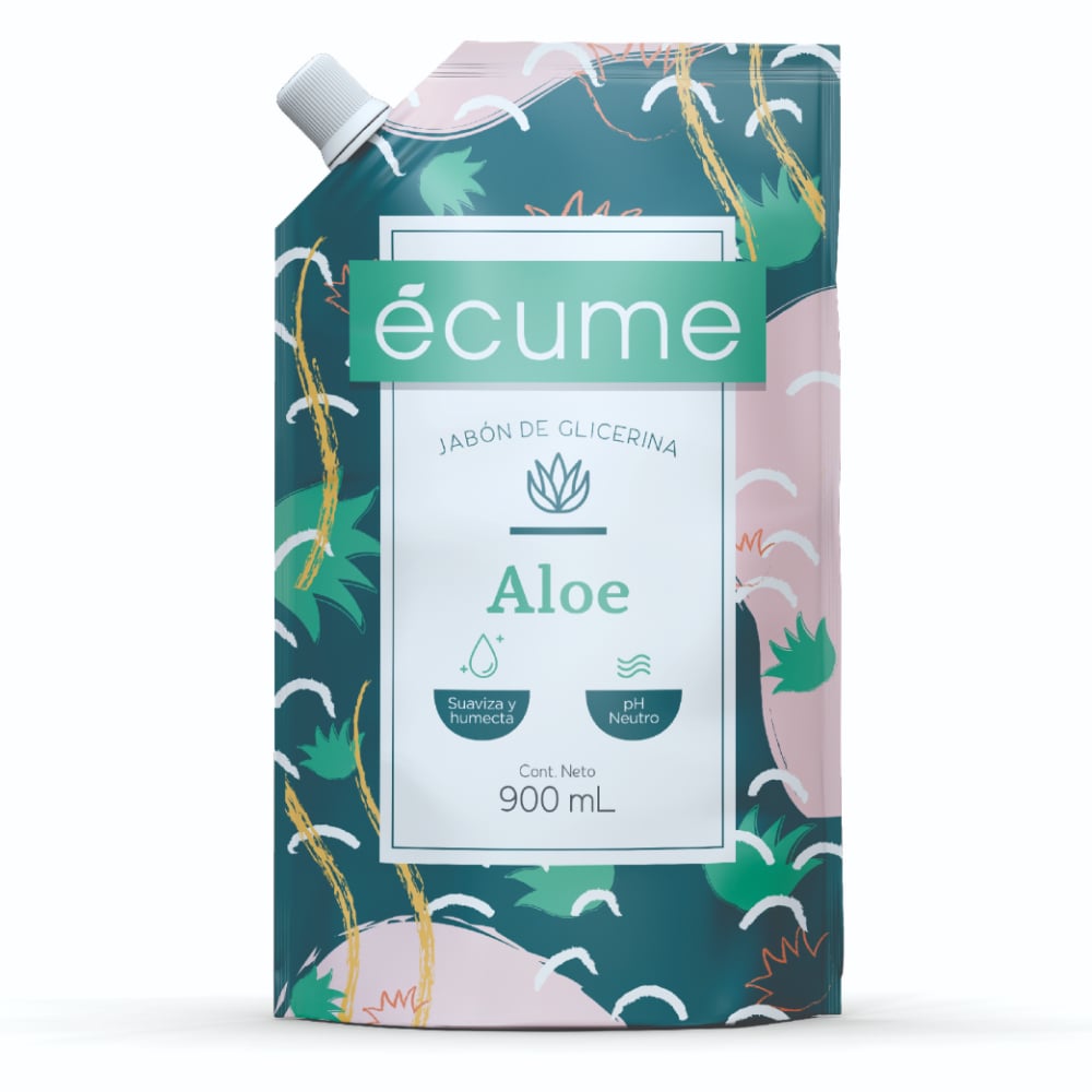 JABÓN LÍQUIDO ECUME ALOE REPUESTO 900ML.