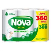 Toalla De Papel Nova Extra 360 Paños 3 Rollos