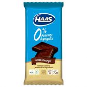 CHOCOLATE HAAS TABLETA 0% SEMI AMARGO 70GRS