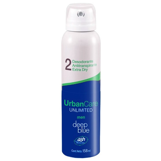 Desodorante Y Antitranspirante En Aerosol Urban Care Unlimited Deep Blue 158 Ml