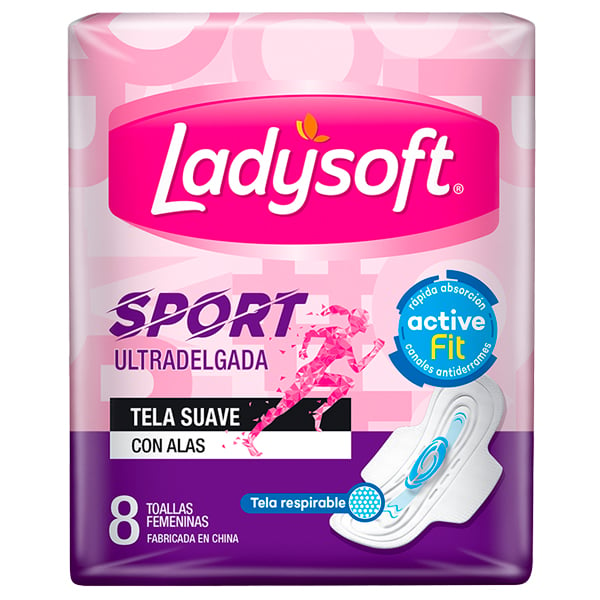 Toallitas Femeninas Ladysoft Sport 8 Unidades