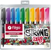 Marcador Permanente 040 Fino Pack 10 colores Surtidos