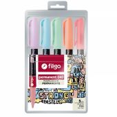 Marcador Permanente 040 Fino Pack 5 Pastel