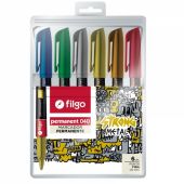 Marcador Permanente 040 Fino Pack 6 Metal
