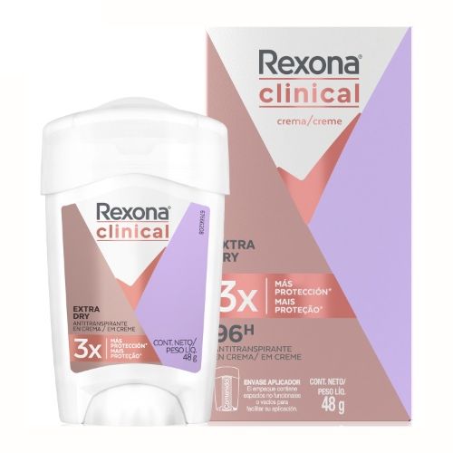 REXONA desodorante CLINICAL antitranspirante en crema para dama 48 g