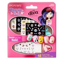 Uñas Postizas Adhesivas Little Diva Art Kit Create A Nail 48 Unidades