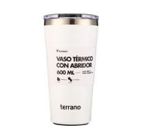 Vaso Térmico Terrano Con Destapador Blanco