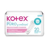 Toallitas Femeninas Kotex Ultra Flexible Puro Y Natural 20 Unidades