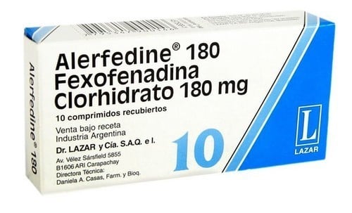 Alerfedine 180 Mg 10 Comprimidos Recubiertos