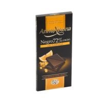 **CHOCOLATE NEGRO 72% CON NARANJA 100G