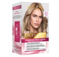 TINTURA PERMANENTE EXCELLENCE CREME DE L'ORÉAL PARÍS 8.11 RUBIO CLARO CENIZA PROFUNDO X 47 GR