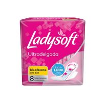 TOALLA FEMENINA LADYSOFT ULTRADELGADA SECA DUAL CON ALAS X8 UNIDADES