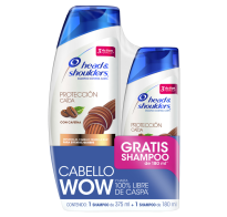 Shampoo Head & Shoulders Protección Caída 375 Ml + Shampoo 180 Ml