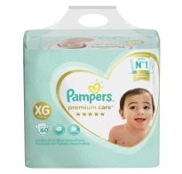 PAMPERS PAÑALES PREMIUM CARE BAG XG X60