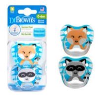 Set De Chupetes Dr. Brown's Etapa 1 Zorro + Mapache 0 A 6 Meses