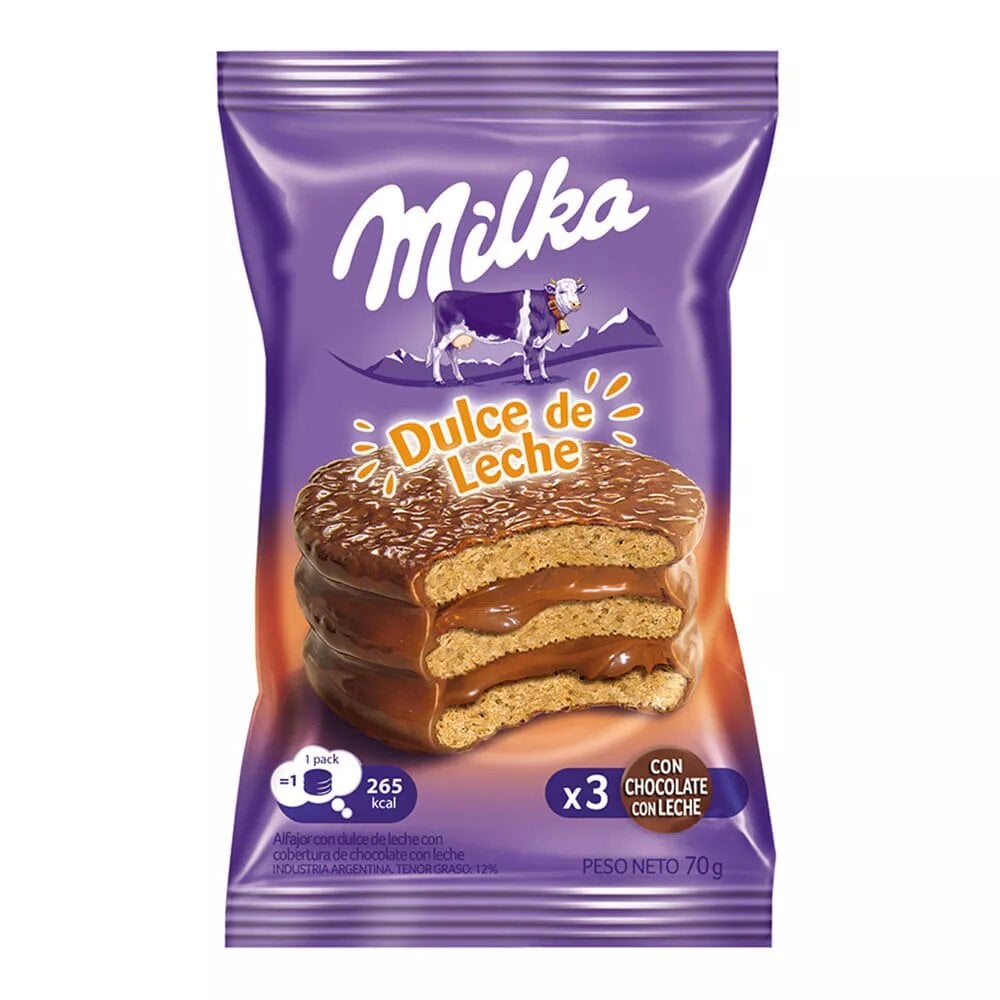 Alfajor Milka Triple Dulce De Leche 70 G