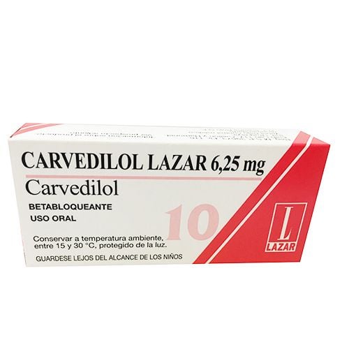 Carvedilol 6.25 Mg 10 Comprimidos