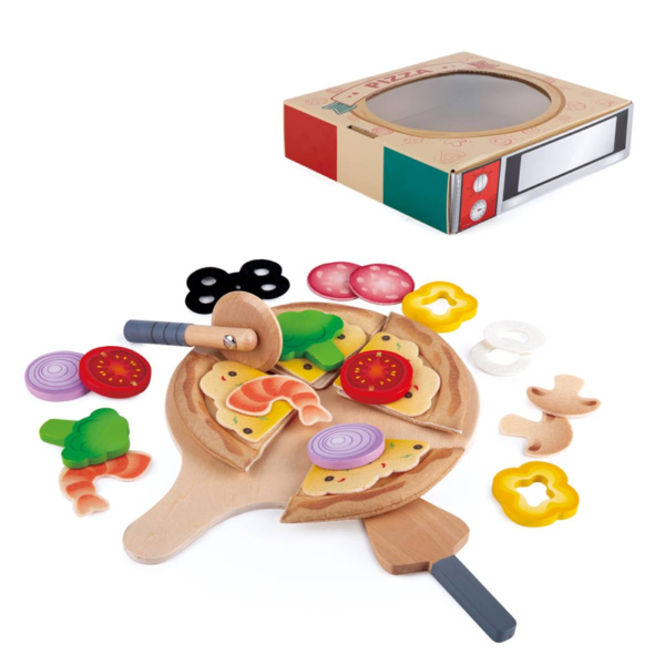 Set De Comida Pizza Hape De Madera