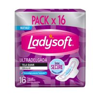 Toallitas Femeninas Ladysoft Ultra Delgada Con Alas 16 Unidades