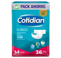 Pañales Para Adultos Cotidian clásico M 36 Unidades