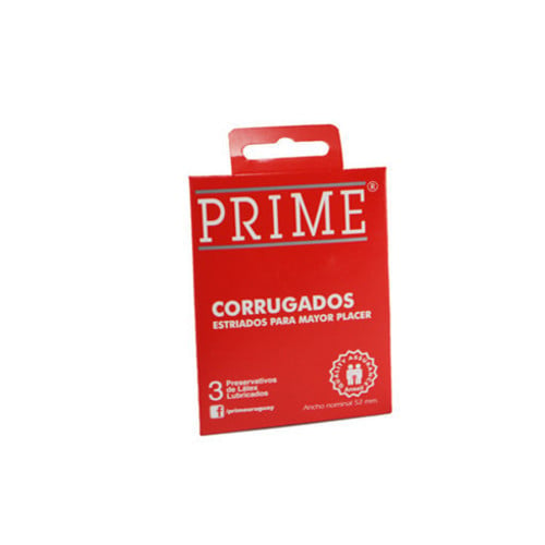 PRESERVATIVO PRIME CORRUGADO X3 UNIDADES.