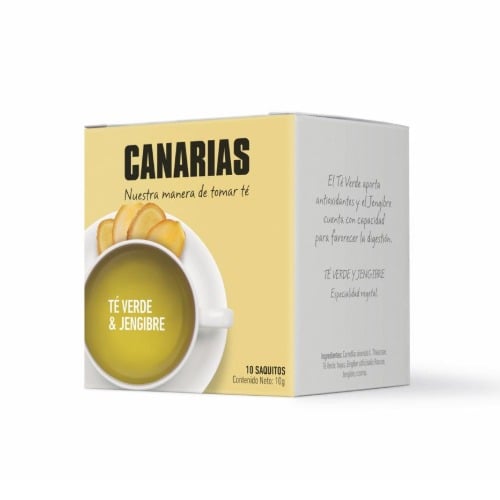 Té Verde Y Jengibre Canarias 10 Saquitos