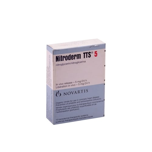 Nitroderm Tts 5 Mg 10 Parches