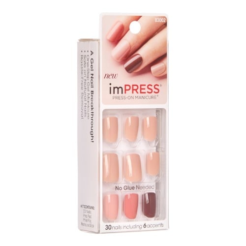 Uñas Postizas Adhesivas Kiss Impress Nails Before Sunset Kim001 30 Piezas