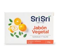 Jabón En Barra Vegetal Sri Sri Con Naranja Y Tulasi 100 G