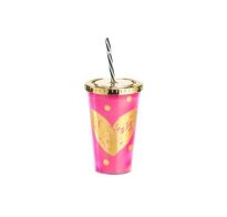 Vaso De Plástico Con Sorbito Corazón