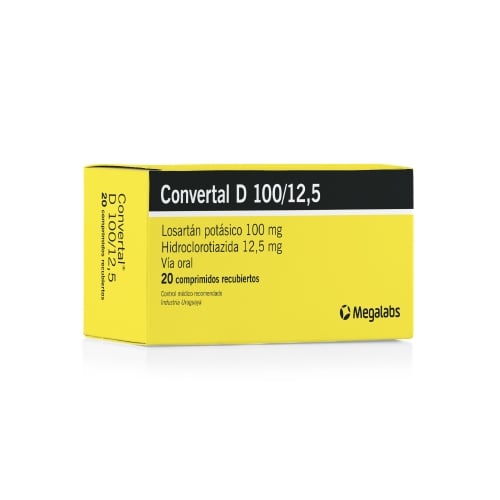 Convertal D 100 Mg/12.5 Mg 20 Comprimidos