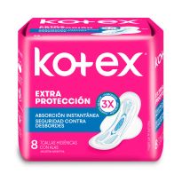 TOALLAS FEMENINAS KOTEX NORMAL CON ALAS X 8 UNIDADES.