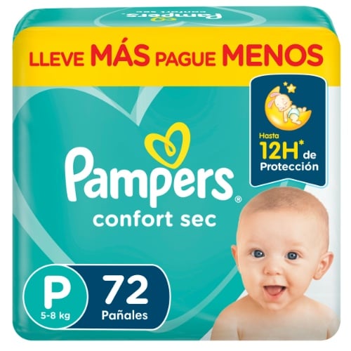 Pañales Pampers Confort Sec P 72 Unidades 