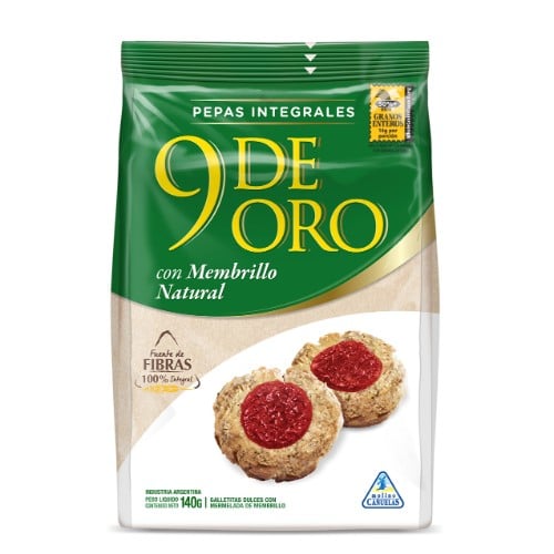 Galletita 9 De Oro Pepa Membrillo Integral 140 G