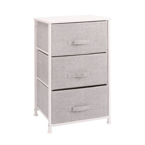 Mueble 3 Cestos Tela Y Acero Gris