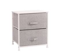 Mueble 2 Cestos Tela Y Acero Gris