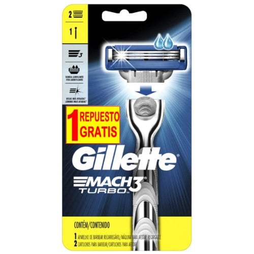 Afeitadora Gillette Mach3 Turbo Razor 2 Repuestos