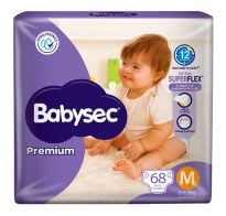 Pañales Babysec Premium M 68 Unidades