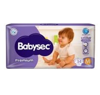 Pañales Babysec Premium M 34 Unidades