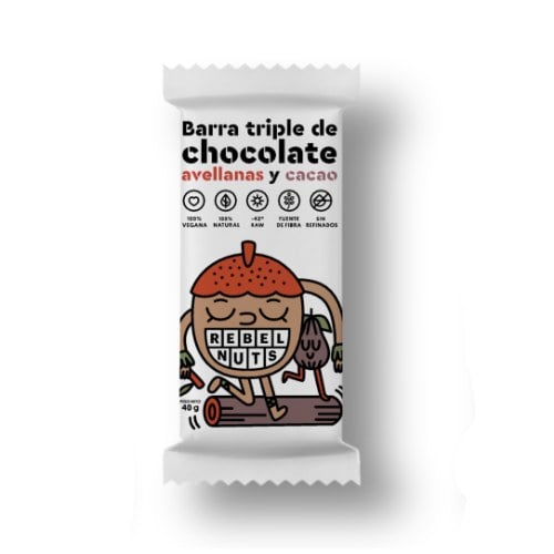 Barrita Rebel Nuts Triple Chocolate Y Avellanas 40 G