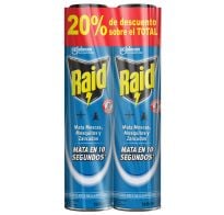 Incecticida Raid Mata Moscas Y Mosquitos Azul 360 Ml 2 Unidades