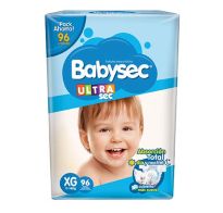 PAÑALES BABYSEC ULTRA SUPER XG 96 UNIDADES