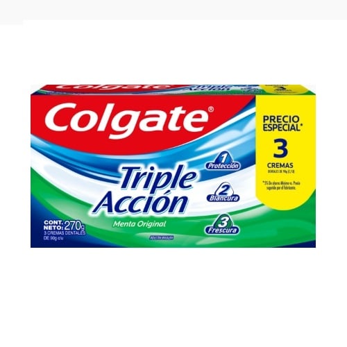 Pasta De Dientes Colgate Triple Acción 90 G 3 Unidades