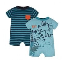 Set De 2 Rompers Gerber Dinosaurio Varón 0 A 3 Meses