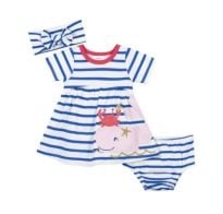 Set De 3 Piezas Gerber Vestido Ballena Nena 12 Meses