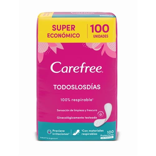 Protectores Diarios Carefree Todos Los Días 100 Unidades