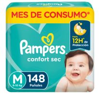 Pañales Pampers Confort Sec Forte Bag M 148 Unidades